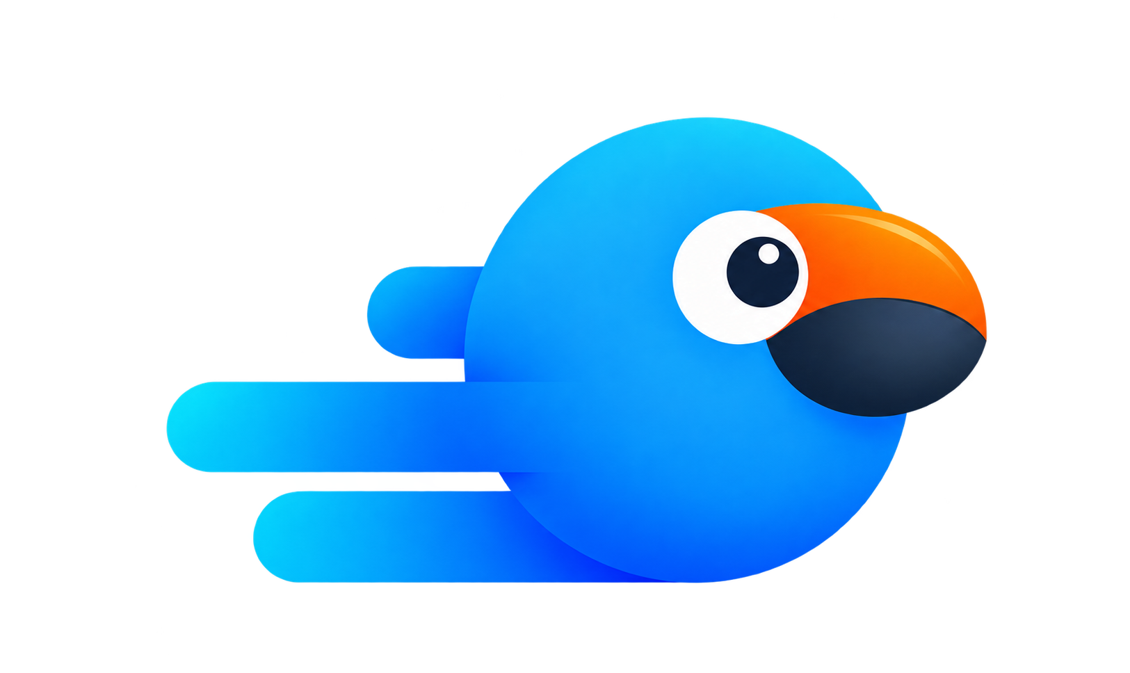 Turbo bird mascot in motion